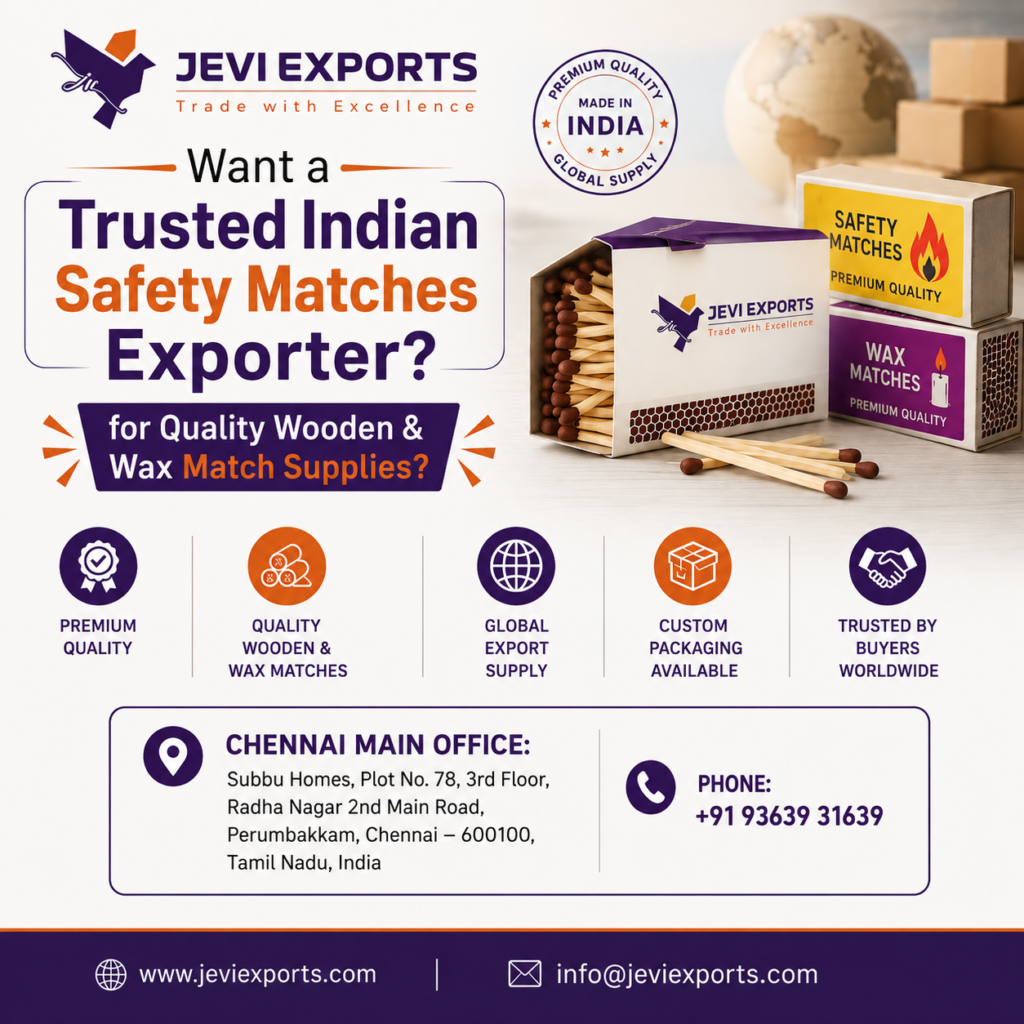 Want a Trusted Indian Safety Matches Exporter for Quality Wooden & Wax Match Supplies?